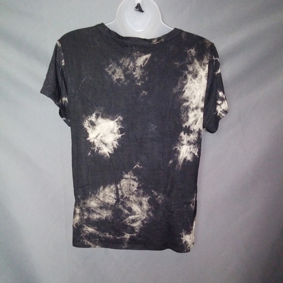 Tie dye black T-shirt rayon and spandex - fitted - Picture 5 of 11